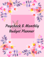 Load image into Gallery viewer, Flower Paycheck & Monthly Budget Planner Instant Printable Download