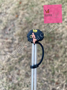 Black Afro Girl/Woman Stanley Tumbler Straw Cover Topper 10mm