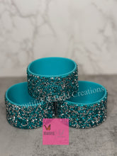 Load image into Gallery viewer, Teal Gumdrop Green Stanley Rhinestone Silicone Boot tumbler
