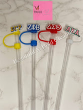 Load image into Gallery viewer, Divine 9 Sorority Stanley Tumbler Straw Cover Toppers
