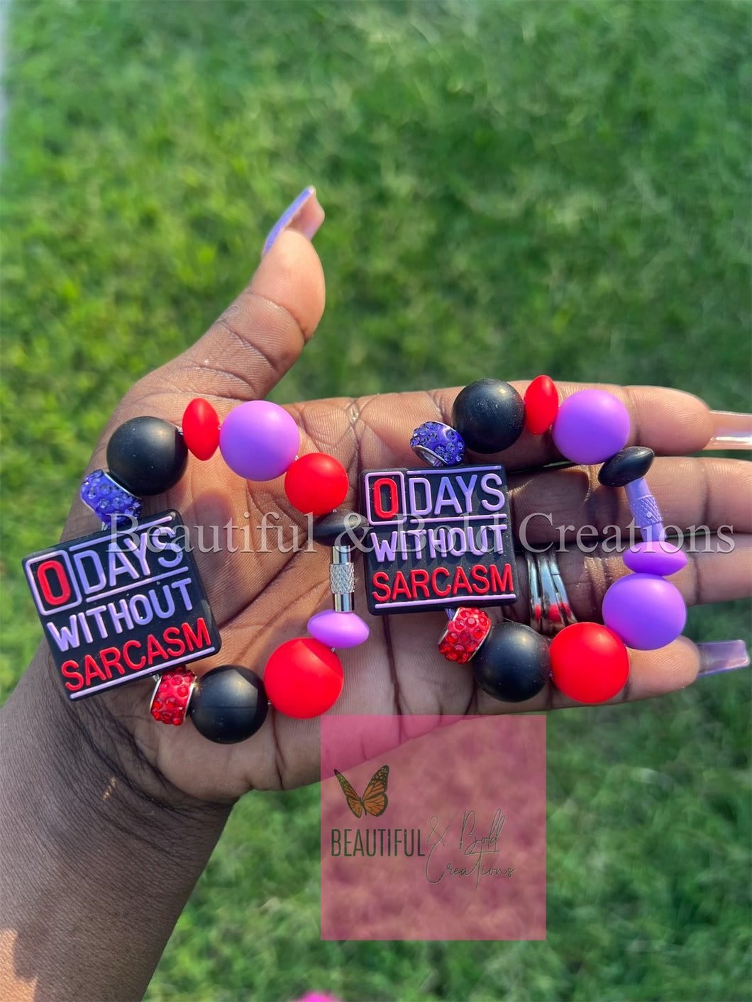 Zero Days without sarcasm Stanley Tumbler Cup Charms
