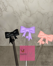 Load image into Gallery viewer, Cutesy Bow Silicone Stanley Tumbler Straw Cover
