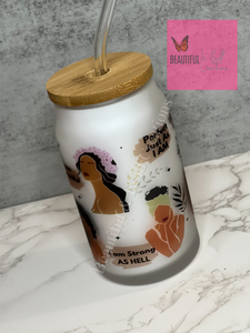 Brown Sugar Affirmation Glass Can