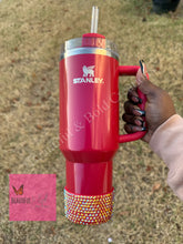 Load image into Gallery viewer, Red Holographic Rhinestone Stanley Tumbler Boot
