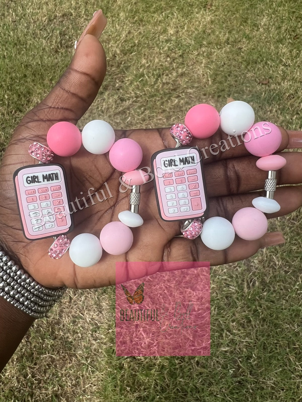 Pink Girl Math Stanley Tumbler Cup Charms