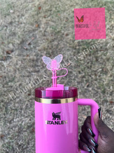 Pink Buttler Stanley Tumbler Straw Cover Topper