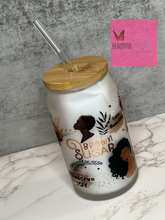 Load image into Gallery viewer, Brown Sugar Affirmation Glass Can
