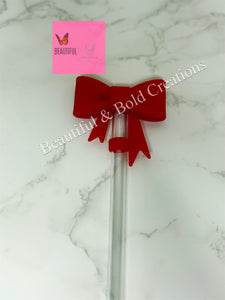 Cutesy Bow Silicone Stanley Tumbler Straw Cover