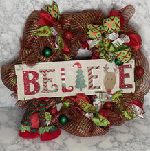 Load image into Gallery viewer, Believe Christmas Wreath
