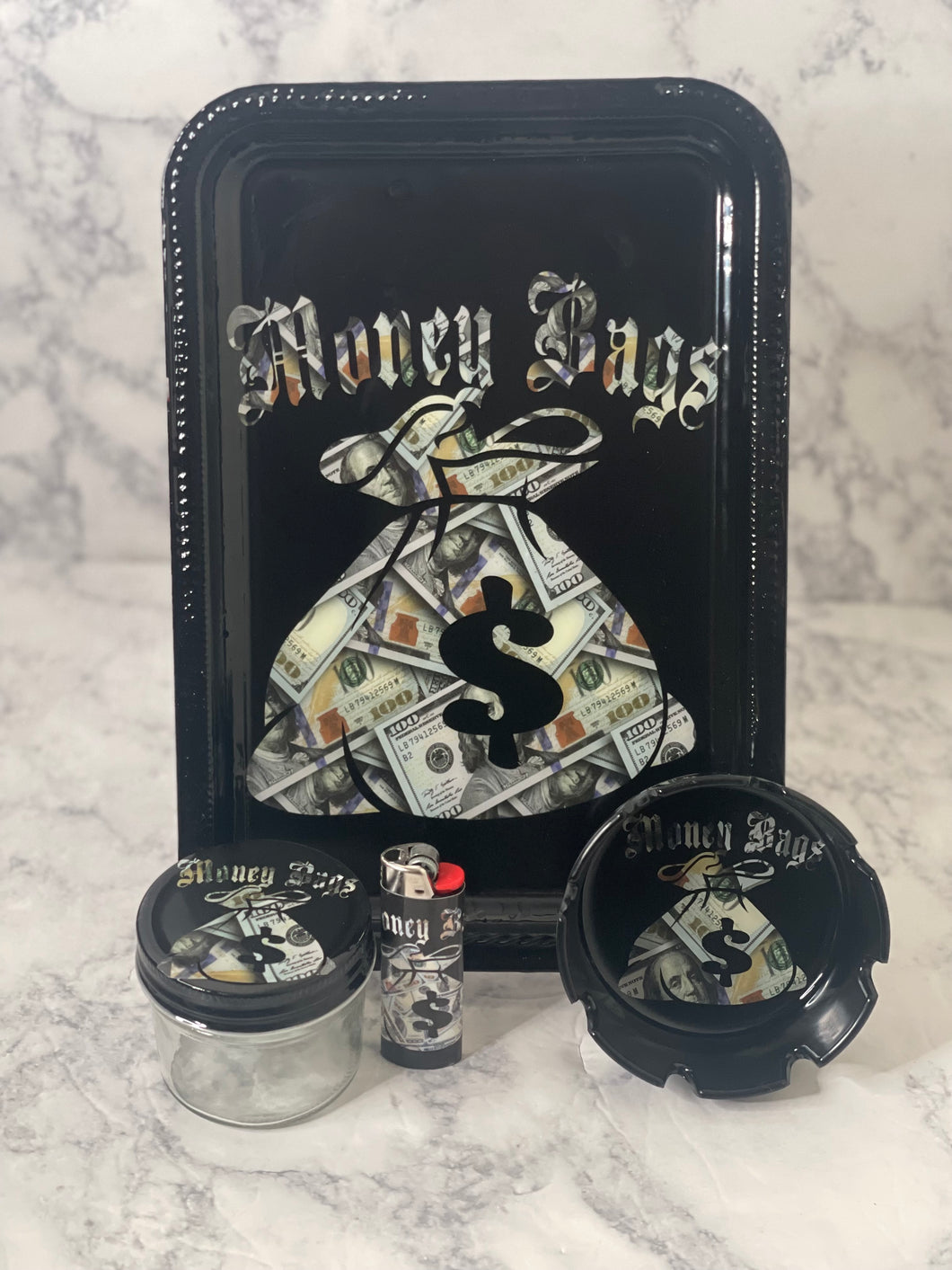 Money Bags Rolling Tray Set
