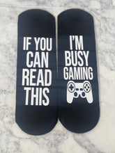 Load image into Gallery viewer, I’m busy gaming socks
