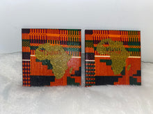 Load image into Gallery viewer, King &amp; Queen Kente Coaster set
