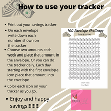 Load image into Gallery viewer, Printable Instant Download 100 Envelope Challenge $10,100
