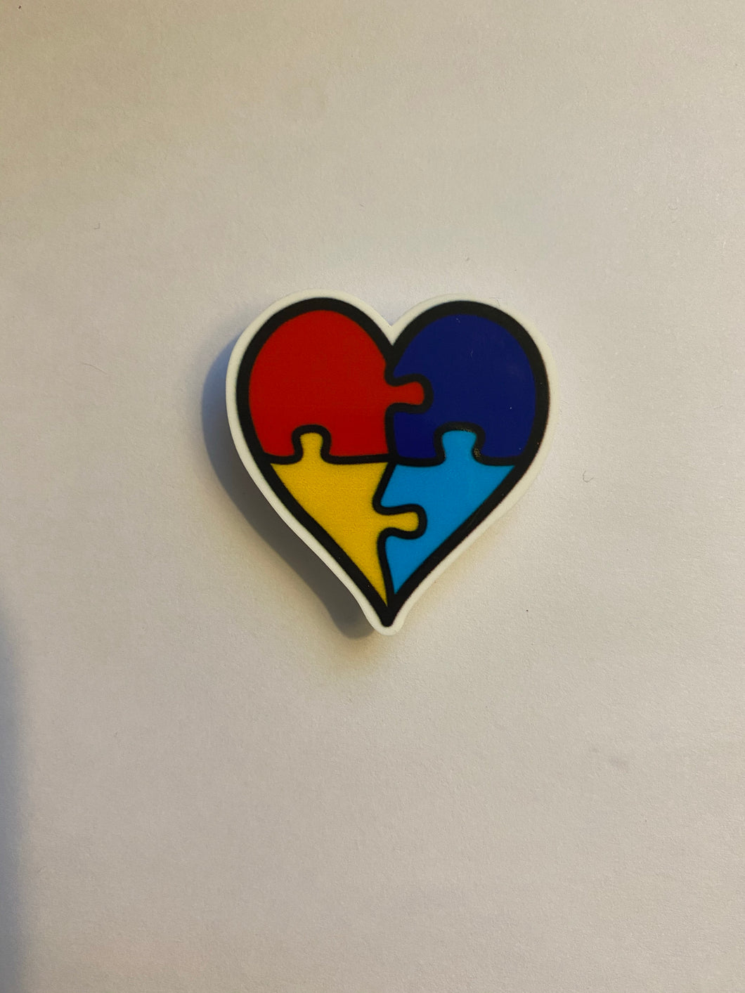 Autism Awareness Heart Shoe Charm