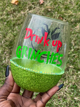 Load image into Gallery viewer, Drink Up Grinches Wine glass
