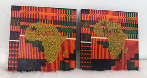 King & Queen Kente Coaster set