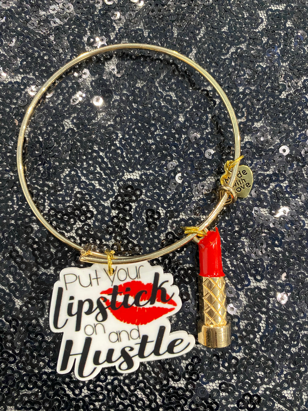 Lipstick & Hustle Charm Bracelet