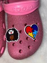 Load image into Gallery viewer, Autism Awareness Heart Shoe Charm
